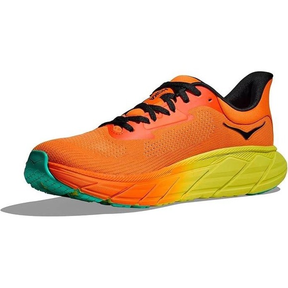Hoka Men\'s Arahi 7‎ Sneaker, Electric Tangerine/Black, 12